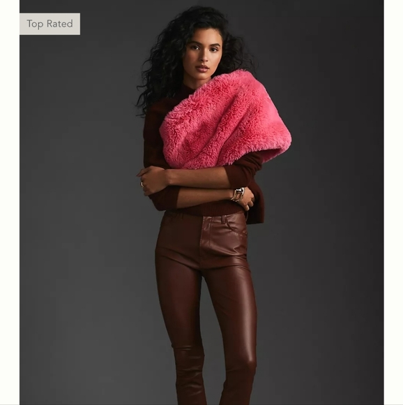 Anthropologie Faux Fur Stole - pink